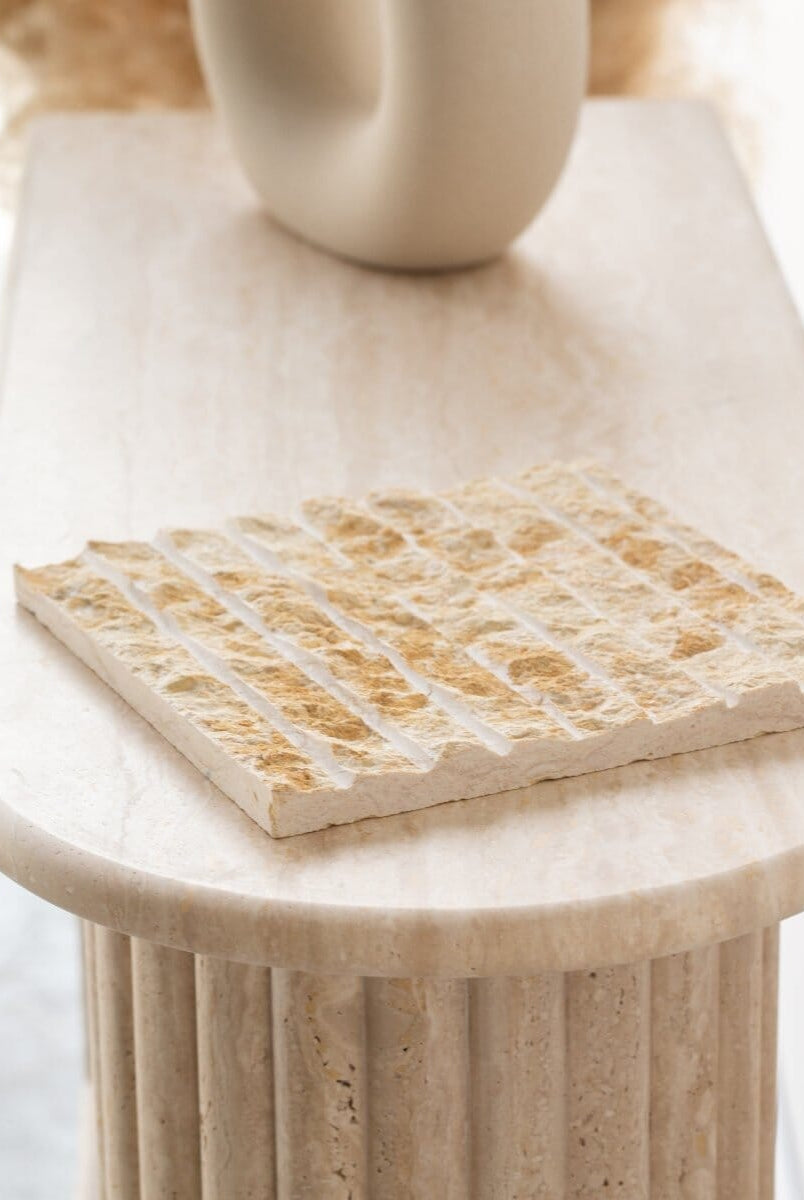 Textured Travertine Tray