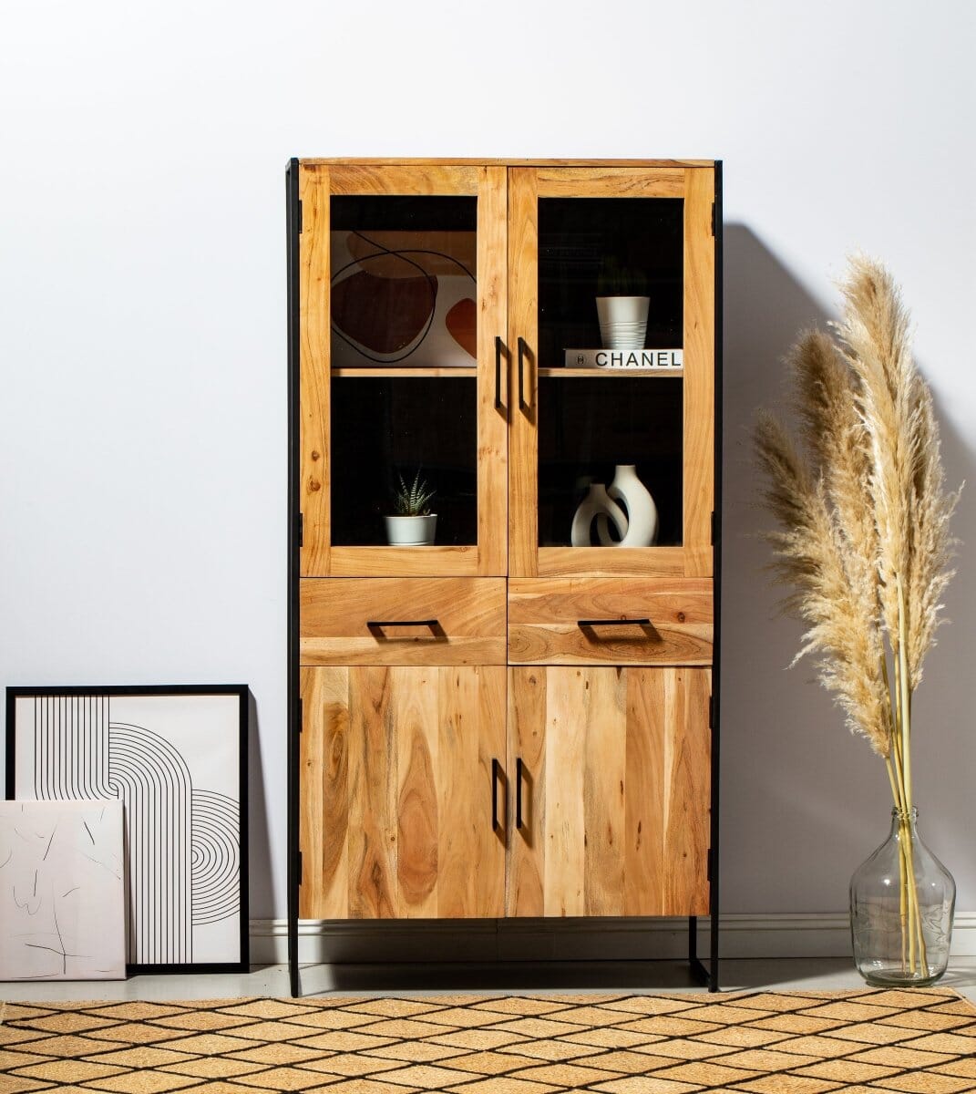 Display Cabinet with Four Doors Homekode