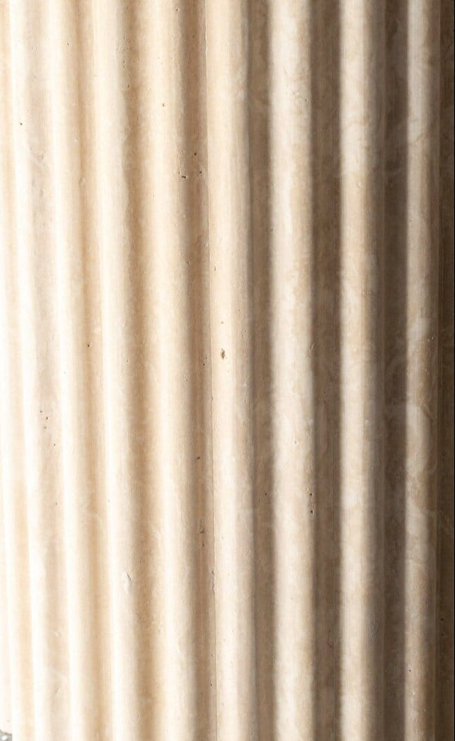 Venice Fluted Travertine Plinth Homekode
