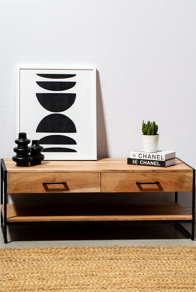 Two Drawers with One Shelf TV Unit Homekode