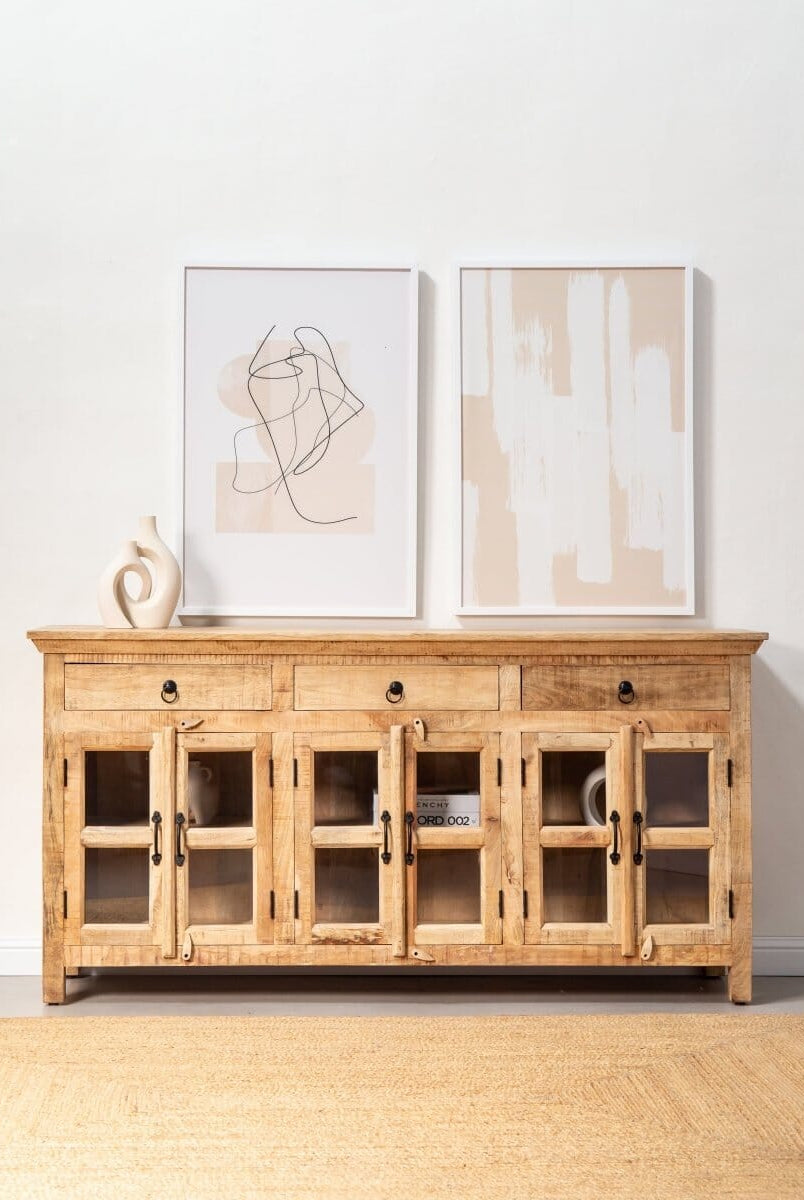 Paxton Wooden Sideboard with Glass Doors
