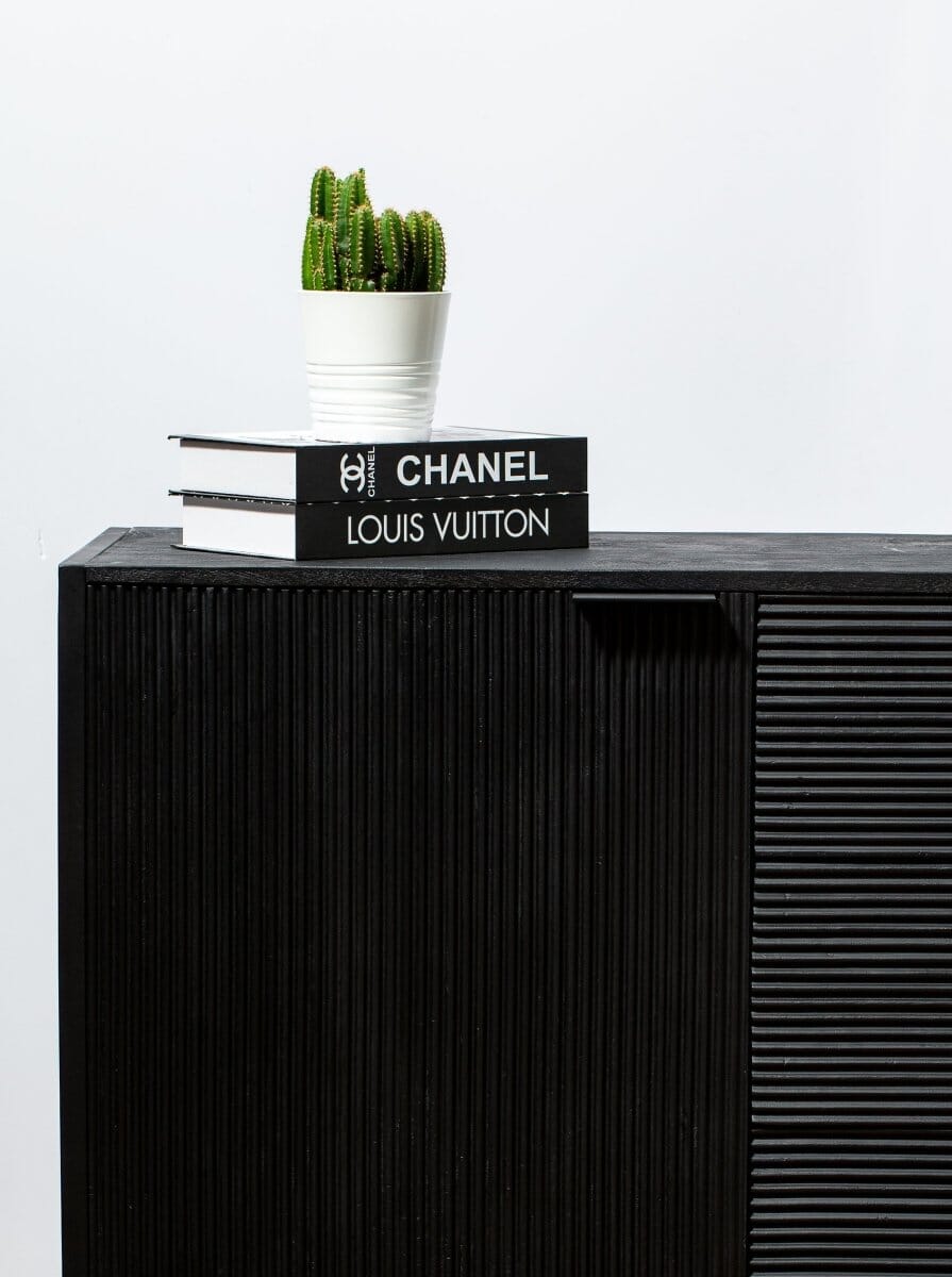 Black 3 Drawers & 3 Doors Sideboard Homekode