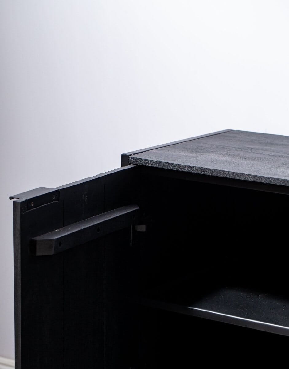Black 3 Drawers & 3 Doors Sideboard Homekode