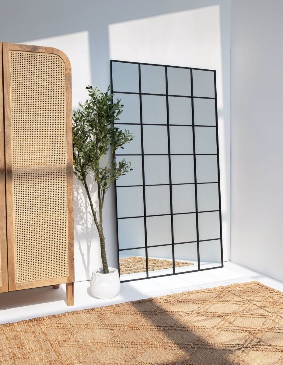 XL Black Rectangular Window Mirror (210x120 CM) Mirrors Homekode