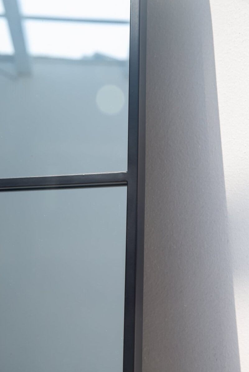 Astrid Console Black Industrial Window Wall Arch Mirror (120x80 CM) Mirrors Homekode