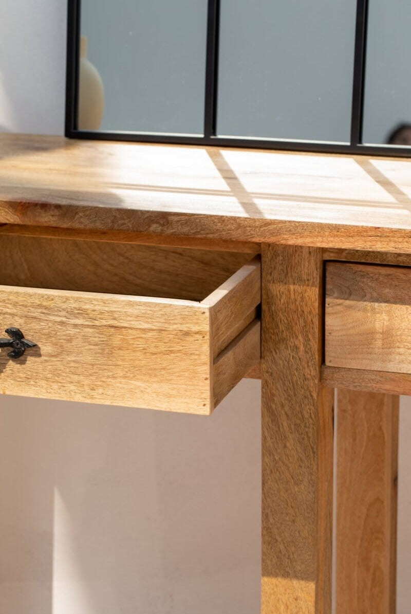 Sibylla Wooden Console with Two Drawers Homekode