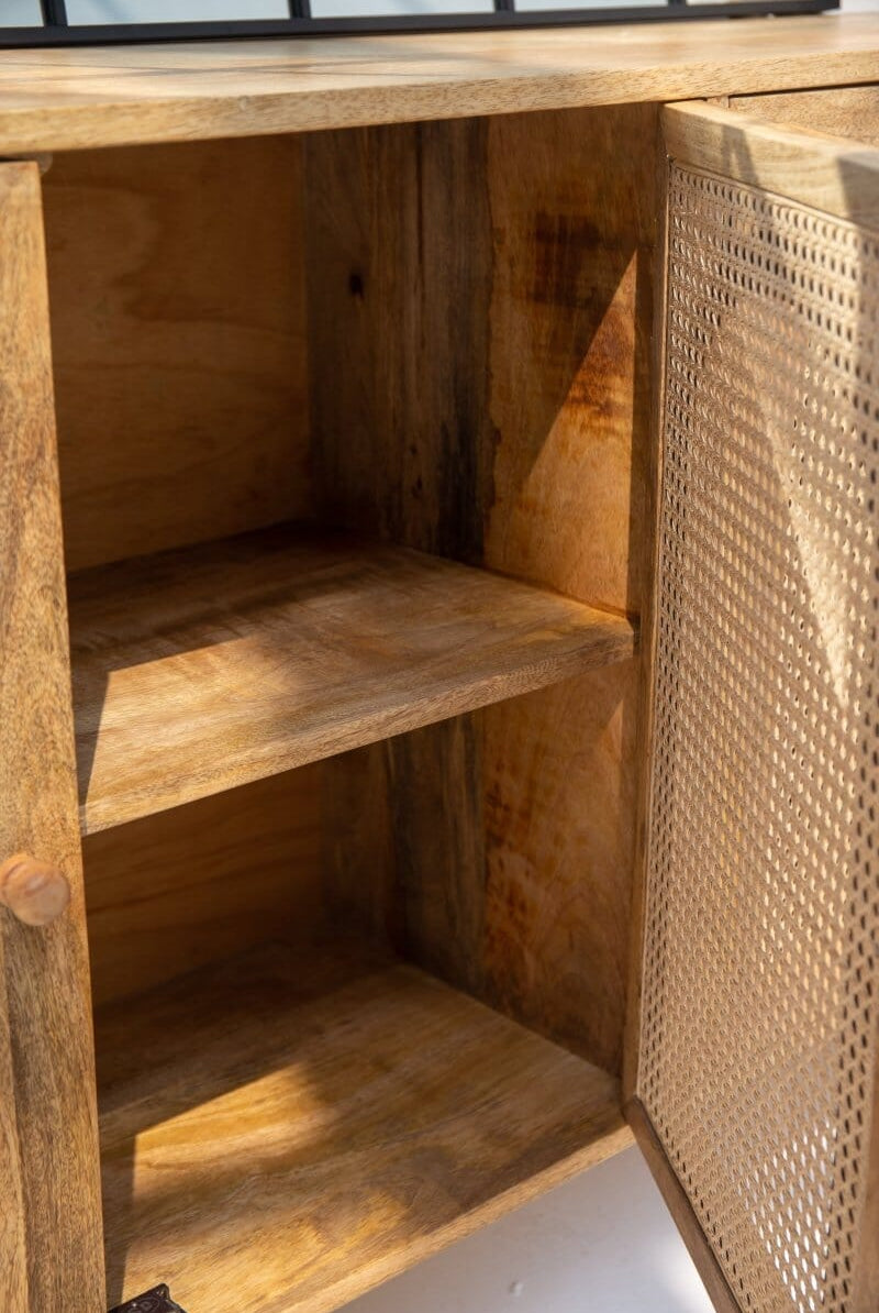 Oriana Four Doors Rattan Buffet with Arch Door Designs Homekode