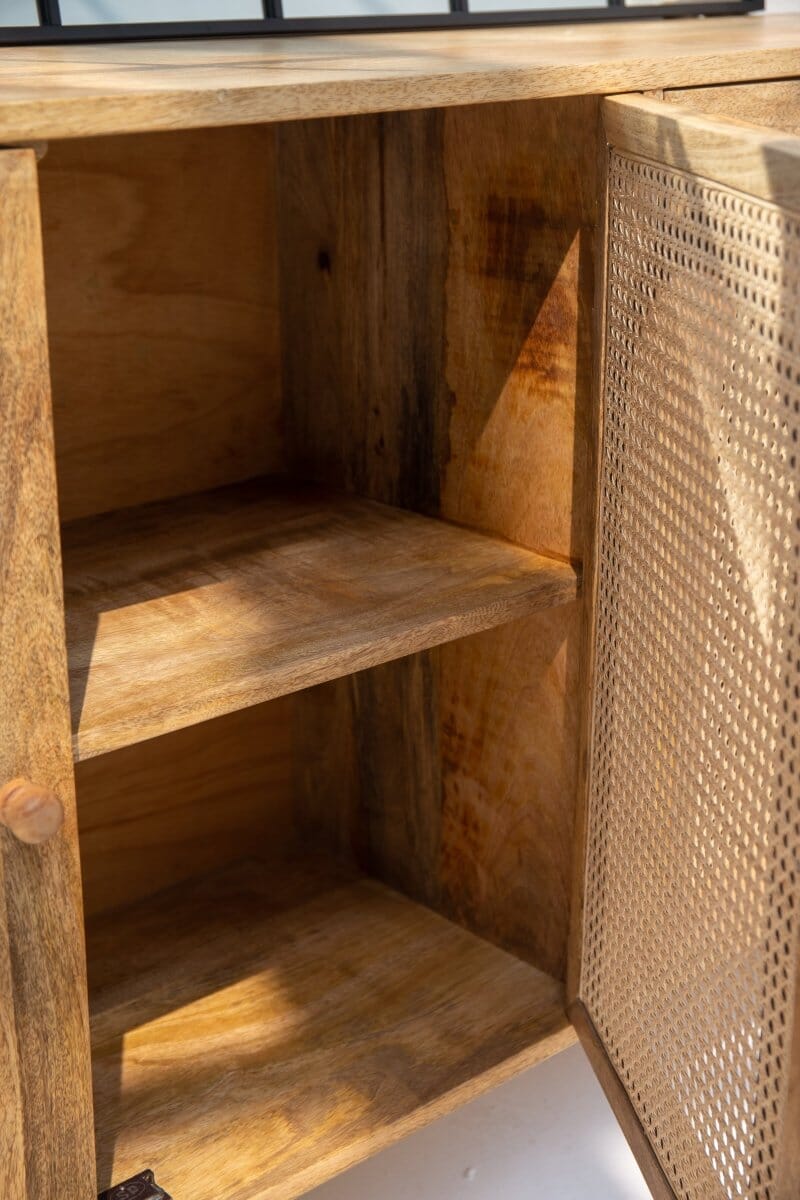 Oriana Four Doors Rattan Buffet with Arch Door Designs Homekode