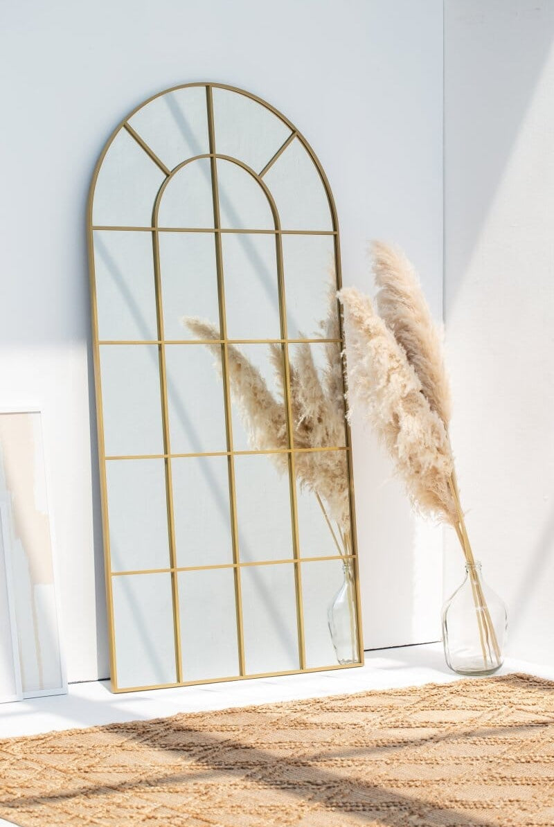 Astrid Gold Window Arch Full Length Mirror (200X100 CM) Mirrors Homekode
