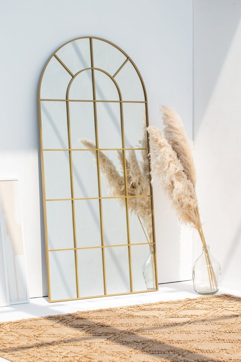 Astrid Gold Window Arch Full Length Mirror (200X100 CM) Mirrors Homekode