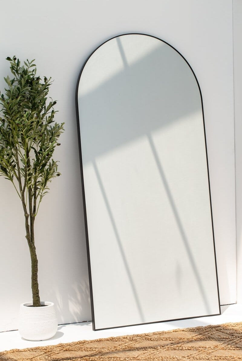 XL Black Arch Full Length Mirror (3 Sizes) Mirrors Homekode 200x100 CM