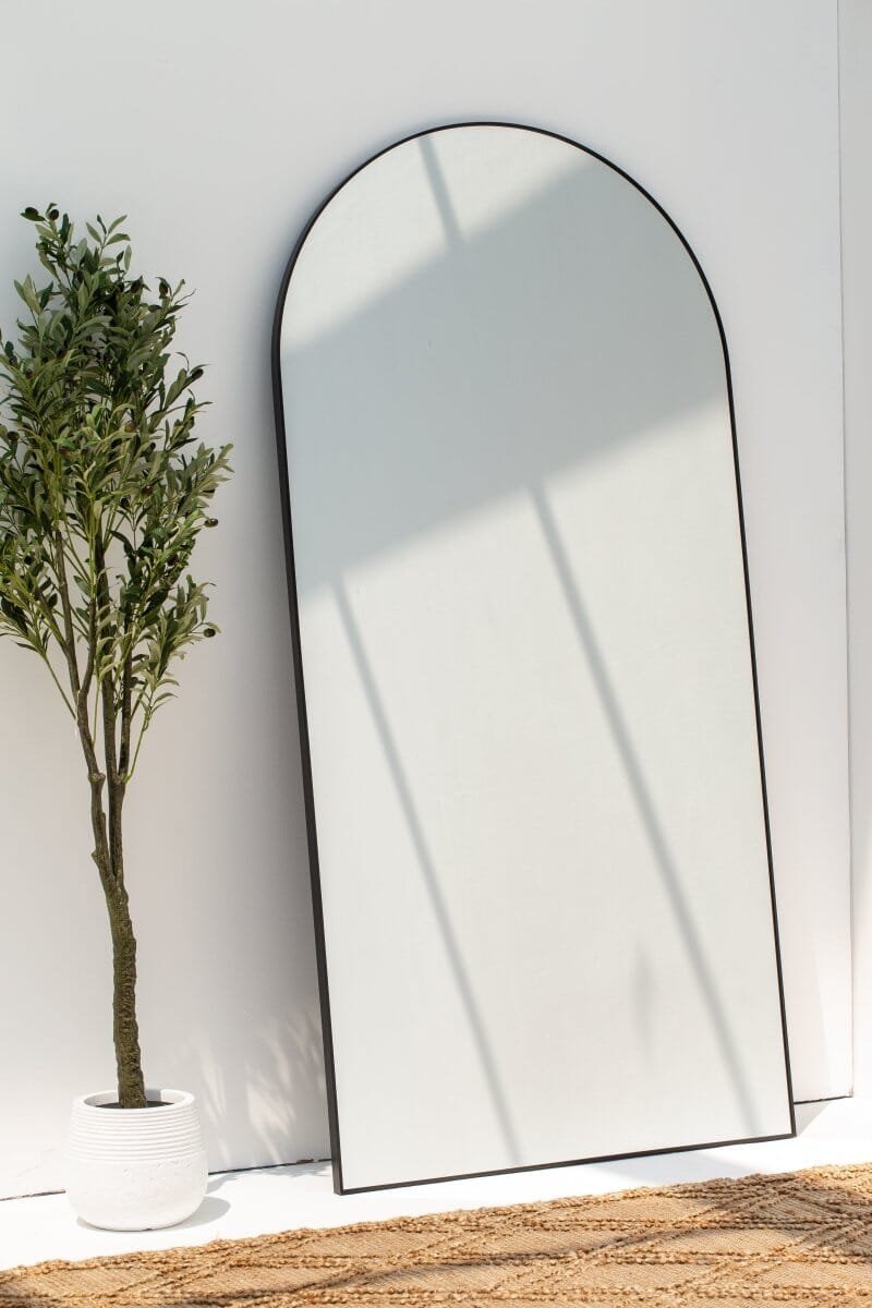 XL Black Arch Full Length Mirror (3 Sizes) Mirrors Homekode 200x100 CM