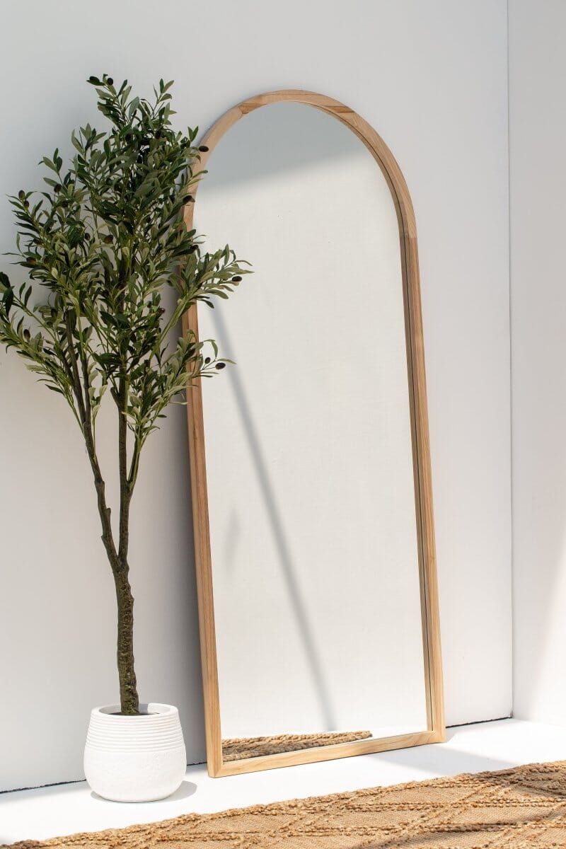 Eleanor Light Wood Arch Mirror (180x80 CM) Homekode