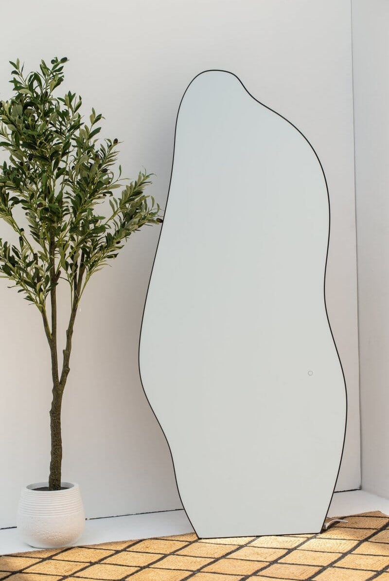 Odessa Irregular Black Fr Mirror with Back LED (2 Sizes) Homekode