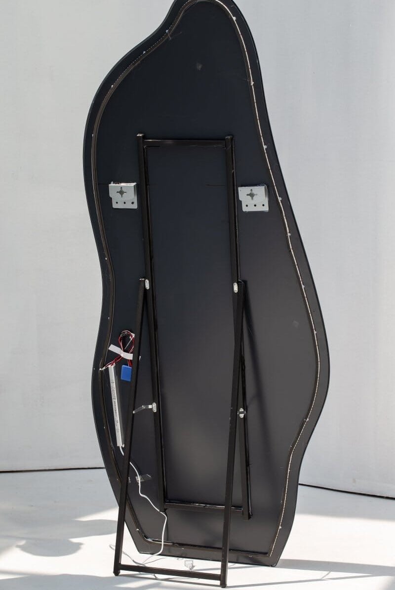 Odessa Irregular Black Fr Mirror with Back LED (2 Sizes) Homekode