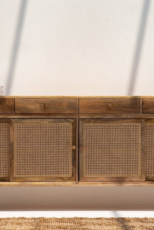 Monroe Rattan Four Doors Sideboard Homekode