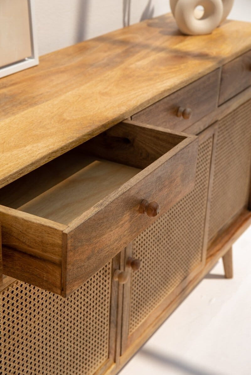 Monroe Rattan Four Doors Sideboard Homekode