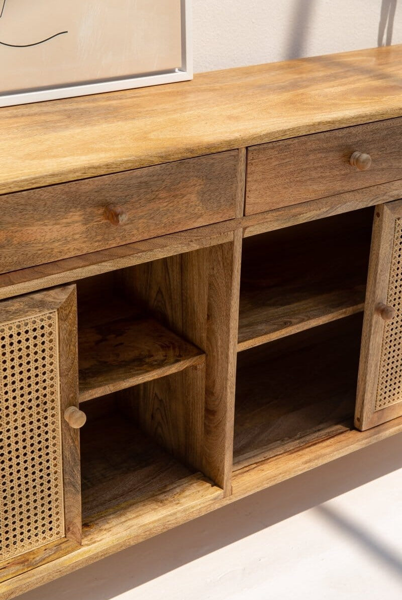 Monroe Rattan Four Doors Sideboard Homekode