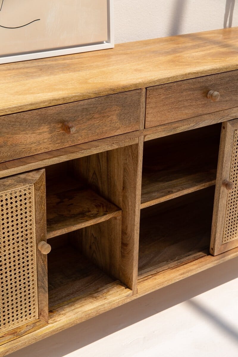 Monroe Rattan Four Doors Sideboard Homekode