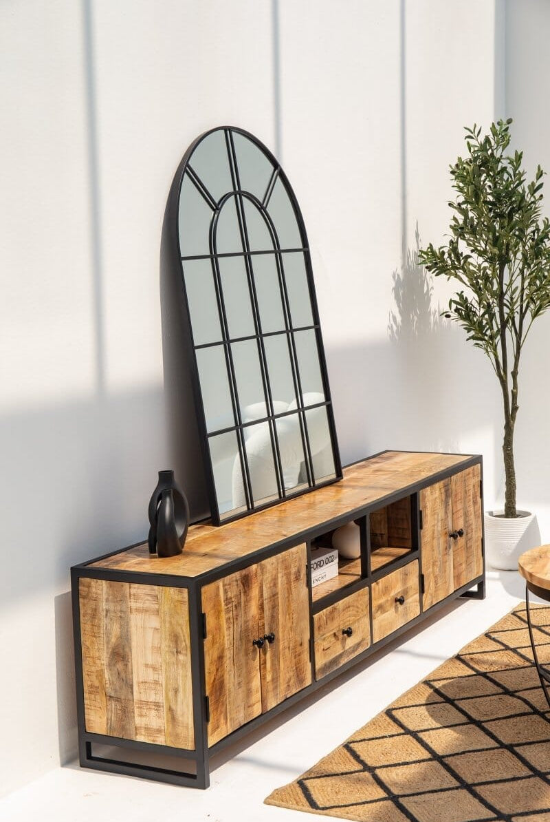 Indiana Industrial Wooden TV Unit Homekode