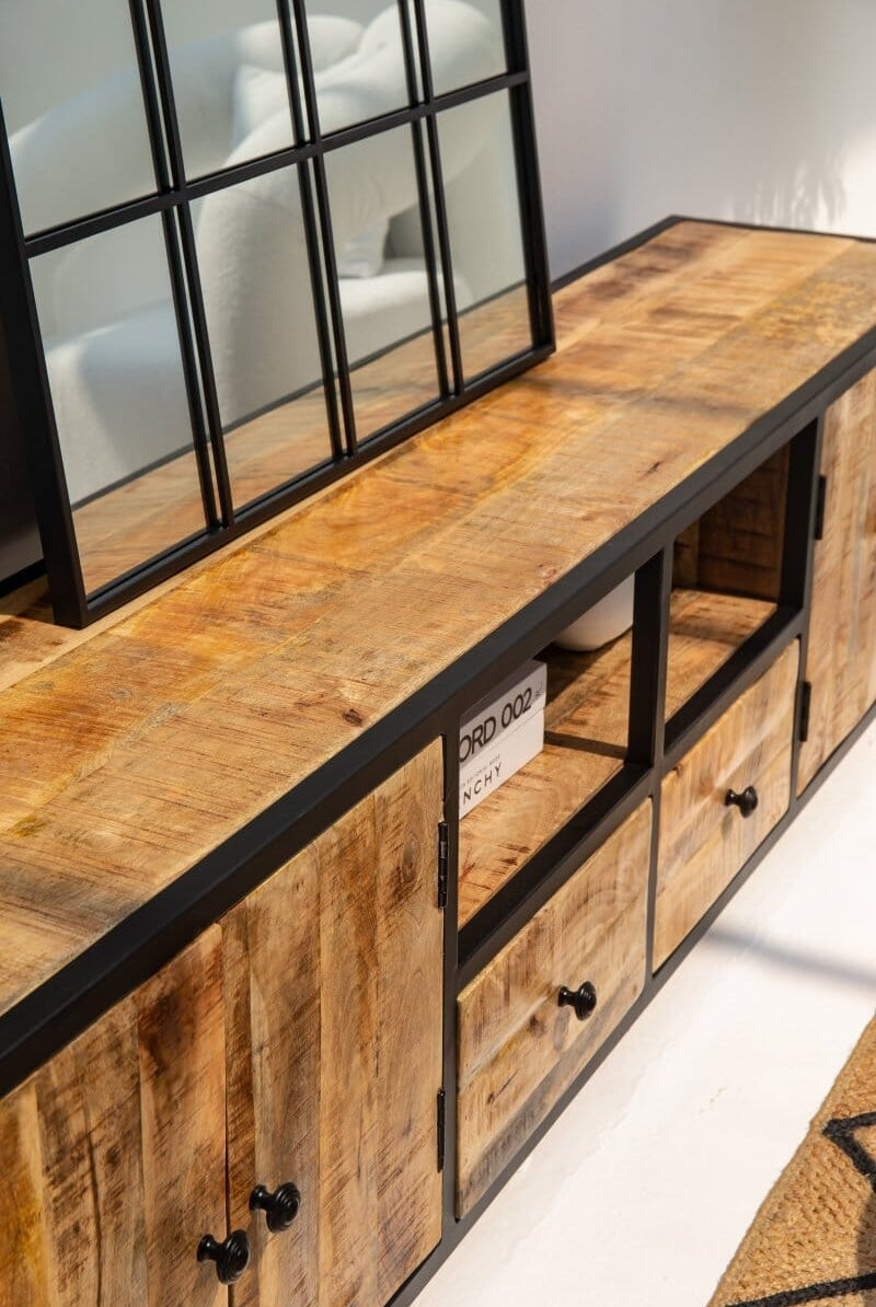 Indiana Industrial Wooden TV Unit Homekode