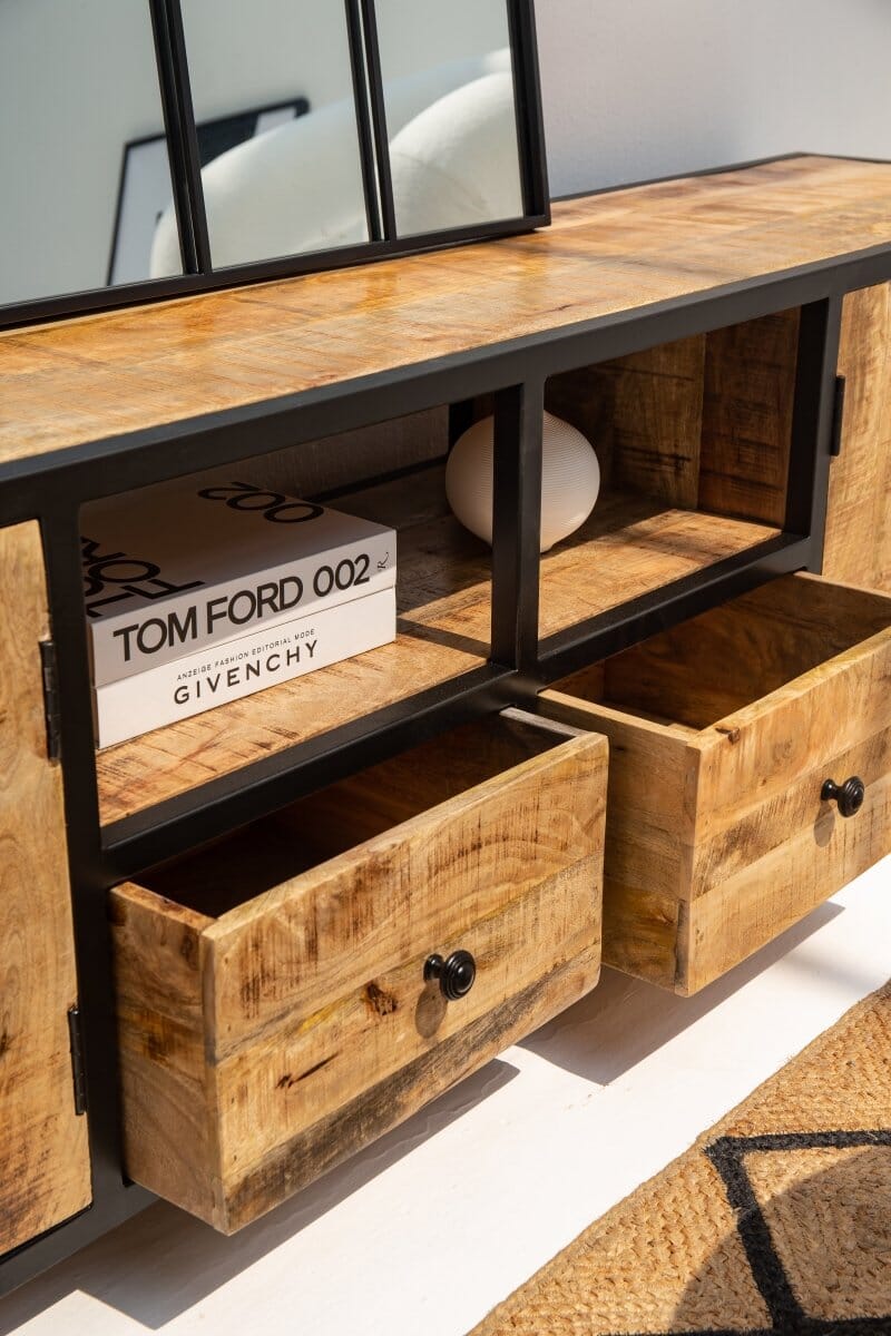 Indiana Industrial Wooden TV Unit Homekode