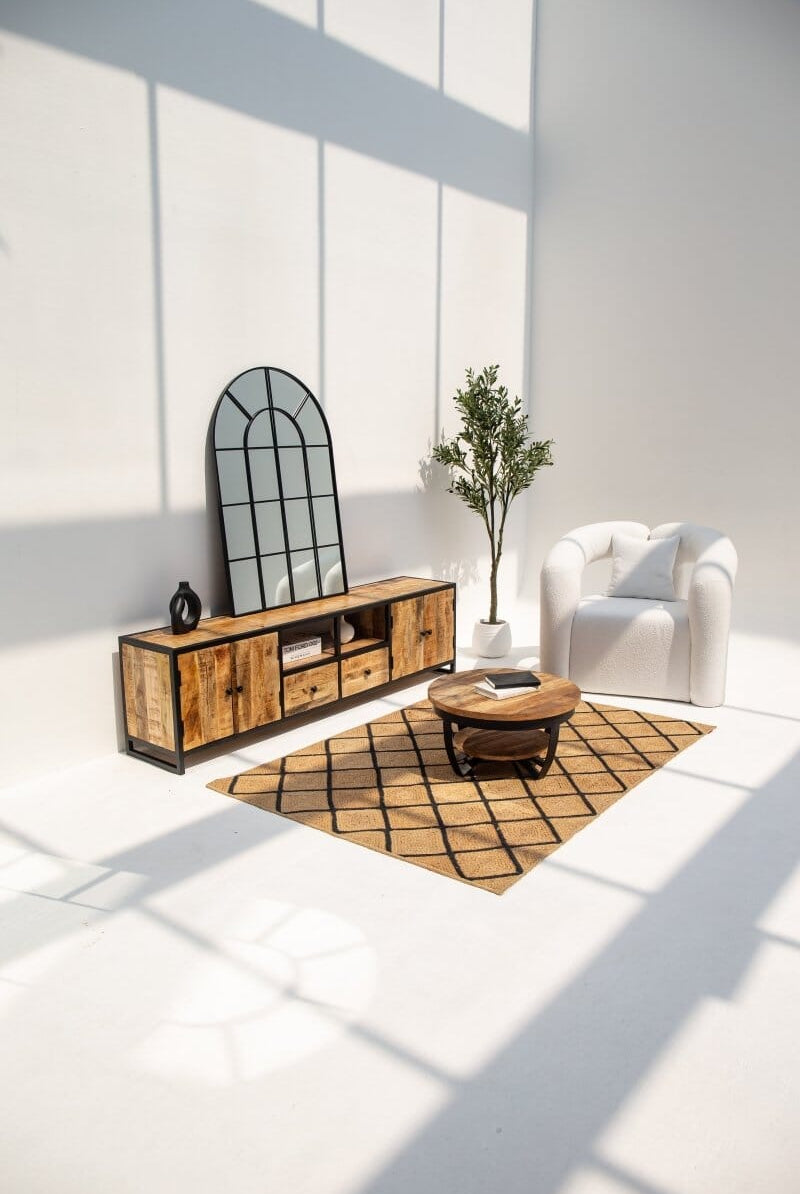 Indiana Industrial Wooden TV Unit Homekode