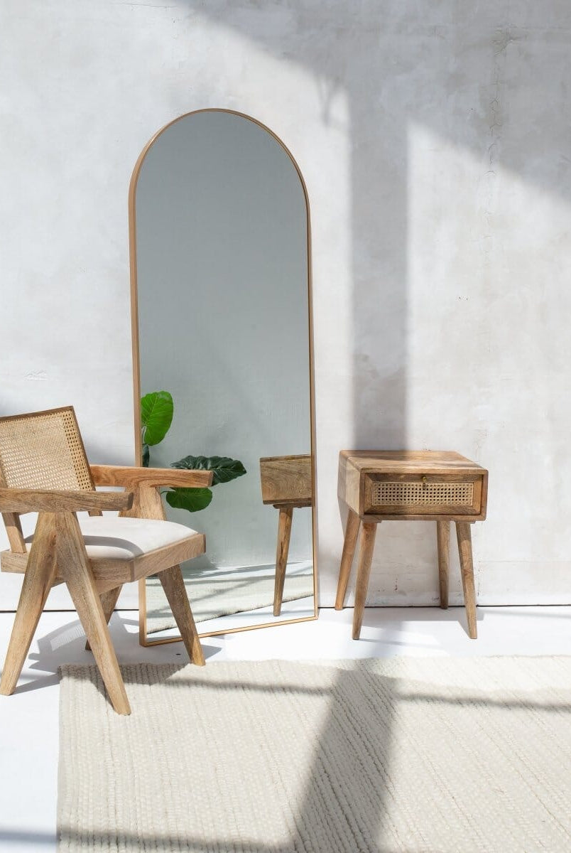 Rattan Drawer Side Table Homekode