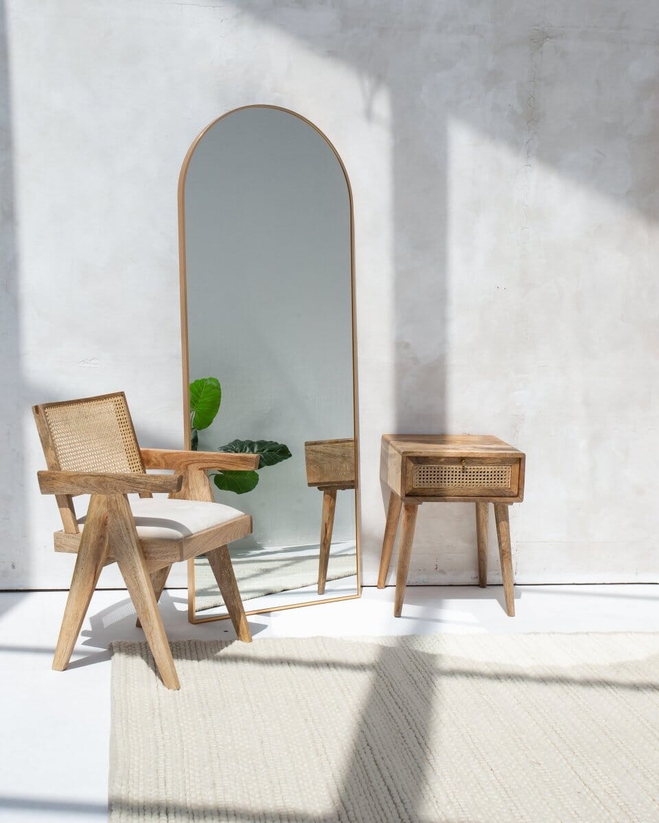 Rattan Drawer Side Table Homekode