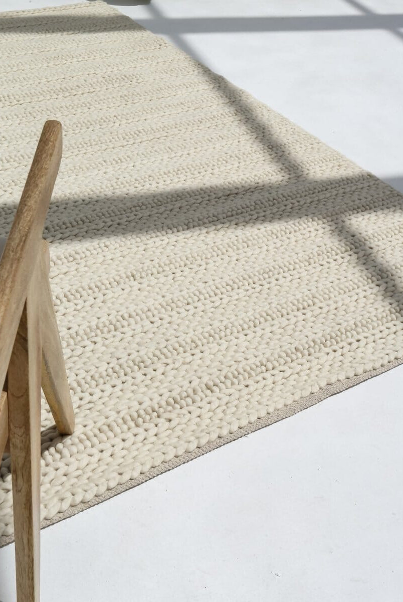 Subtle Serenity - Light Beige Woven Rug (4 Sizes)