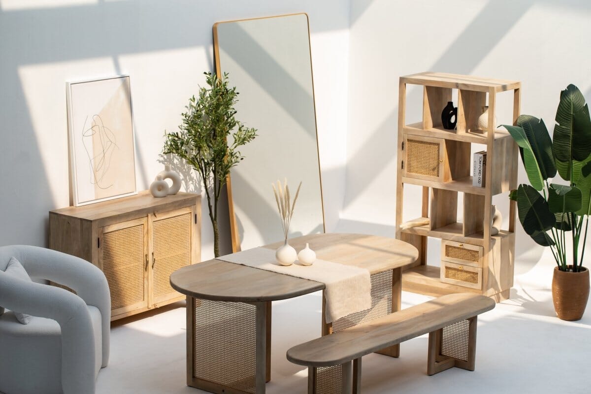 Everly Two Rattan Doors Sideboard Homekode