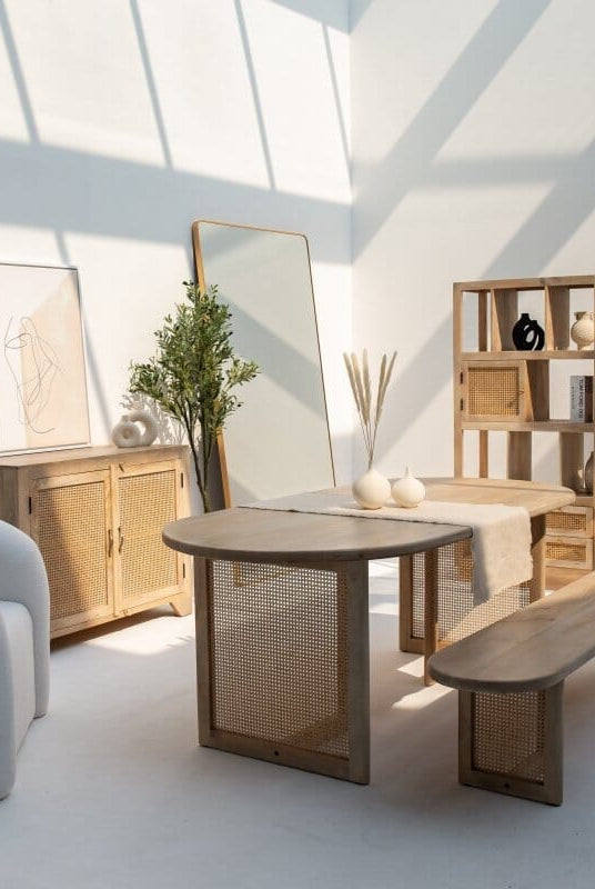 Everly Two Rattan Doors Sideboard Homekode