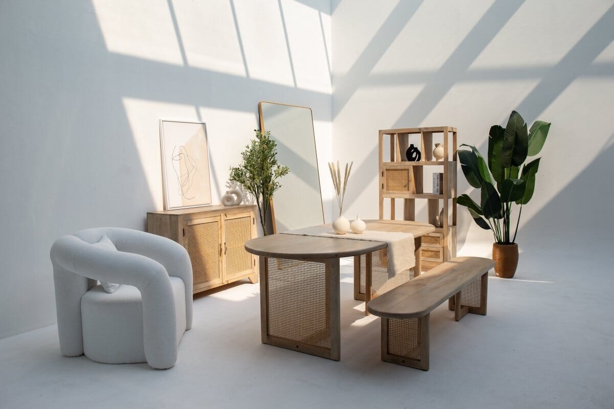 Everly Two Rattan Doors Sideboard Homekode