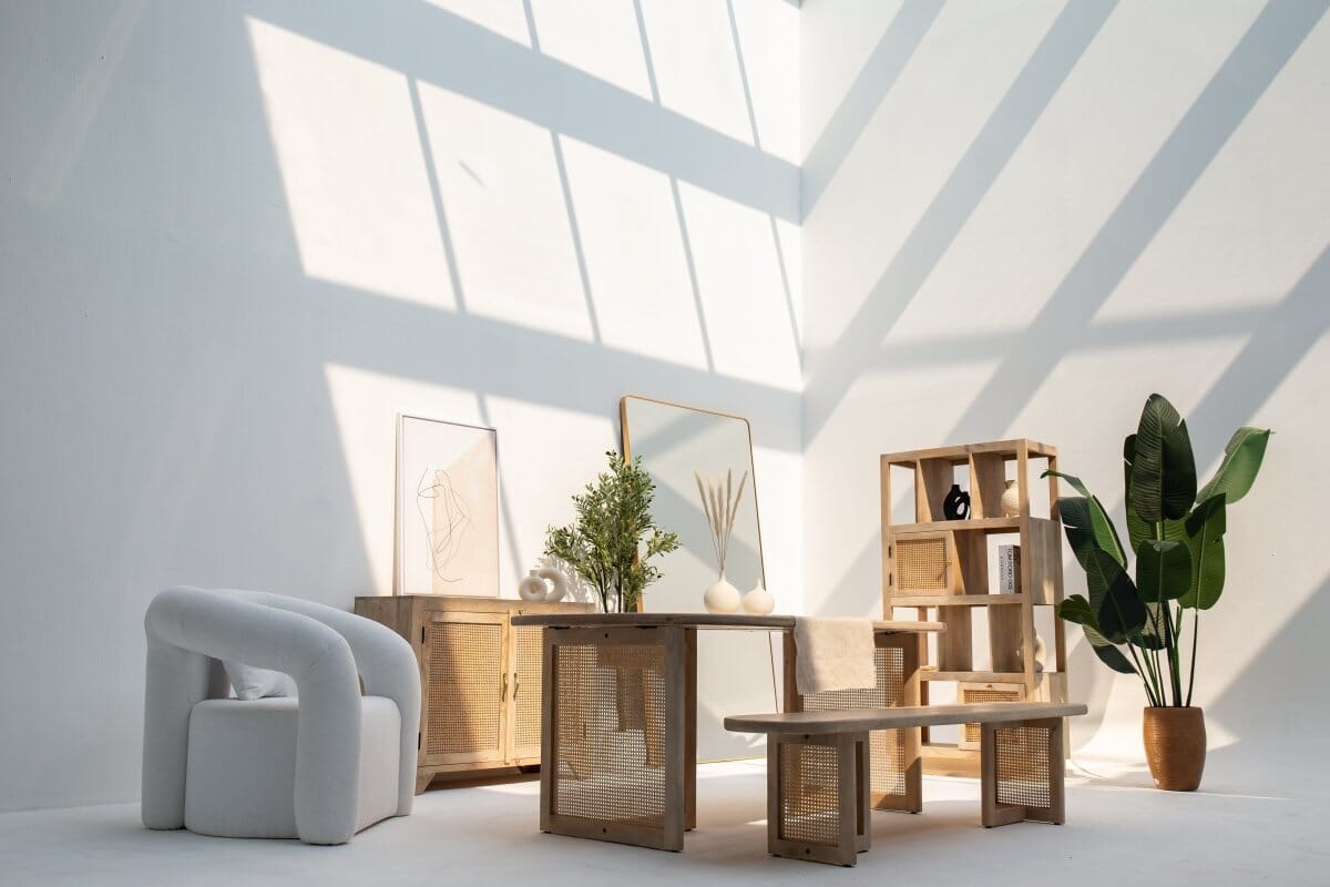 Everly Two Rattan Doors Sideboard Homekode