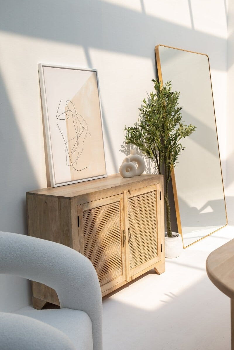 Everly Two Rattan Doors Sideboard Homekode