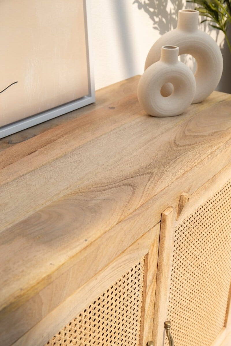 Everly Two Rattan Doors Sideboard Homekode