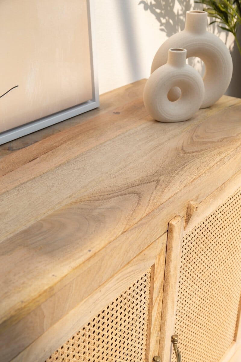 Everly Two Rattan Doors Sideboard Homekode