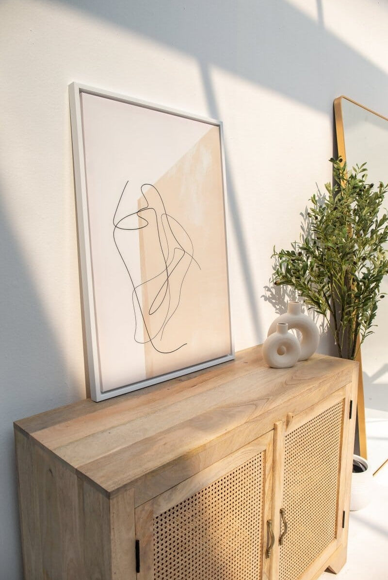 Everly Two Rattan Doors Sideboard Homekode