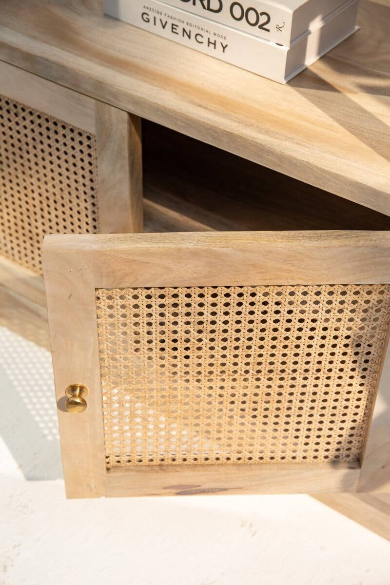 Everly Two Rattan Doors Sideboard Homekode