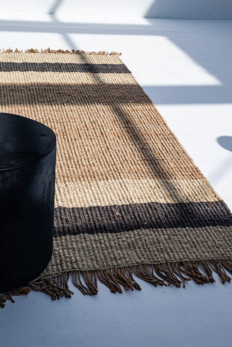 Ehen Elegance - Gradient Brown Natural Jute Woven Rug (2 Sizes)