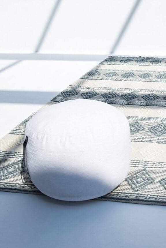 Cotton Light Weight White Pouf (50x50x30 CM)