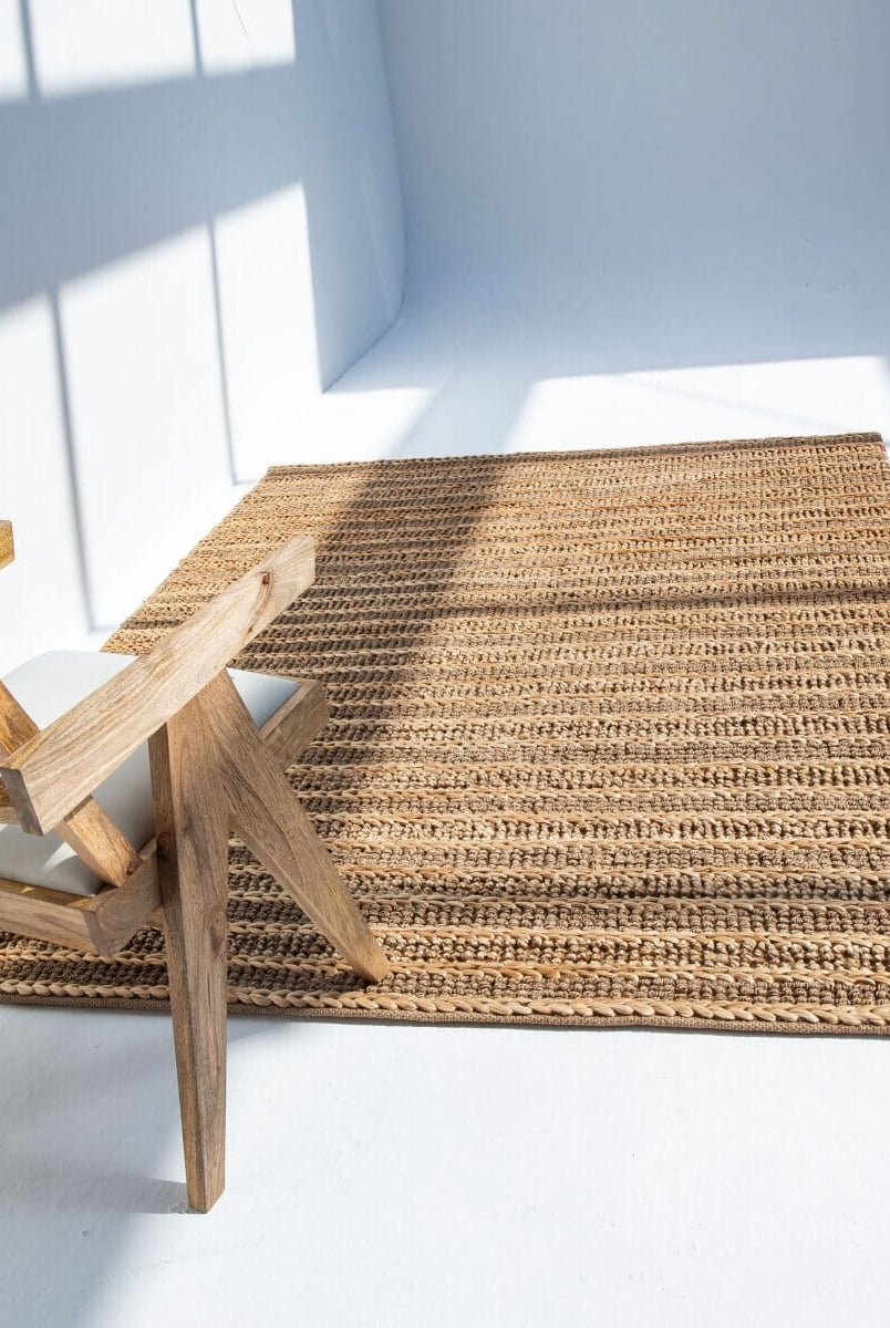Natural Lines - Linear Jute Woven Rug (4 Sizes)