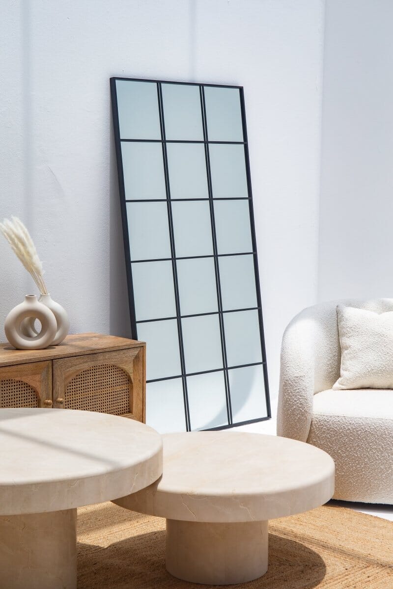 Lavinia Black Rectangular Window Mirror (180x90 CM) Mirrors Homekode