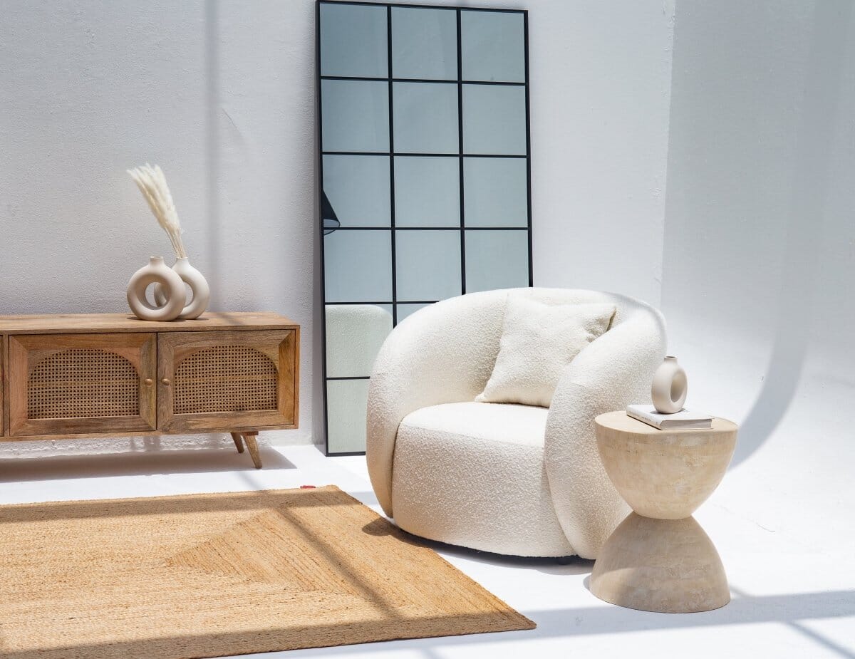 Travertine Hourglass Side Table Homekode