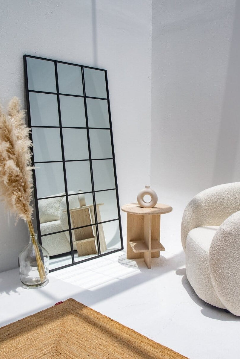 Thea Travertine Round Side Table Homekode