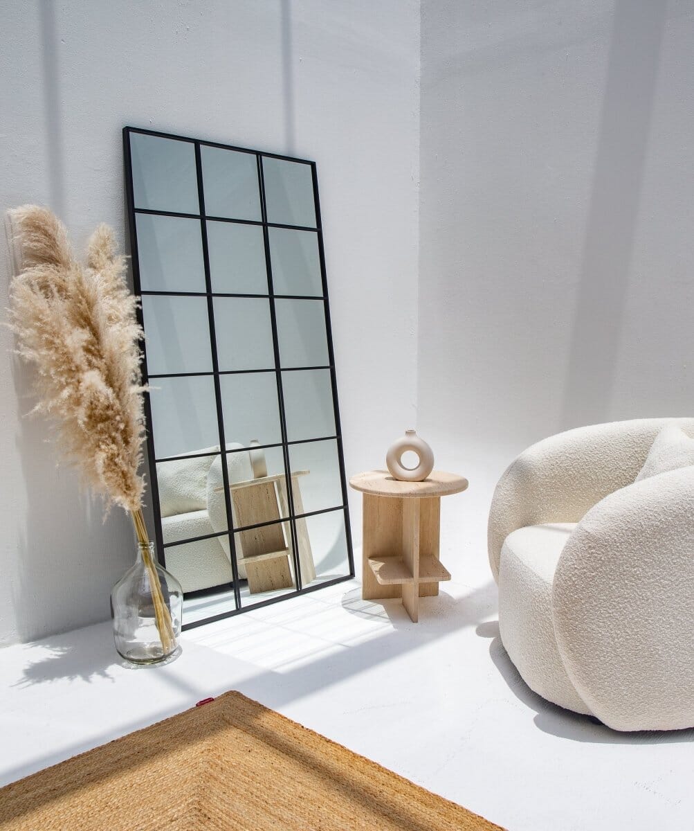 Thea Travertine Round Side Table Homekode