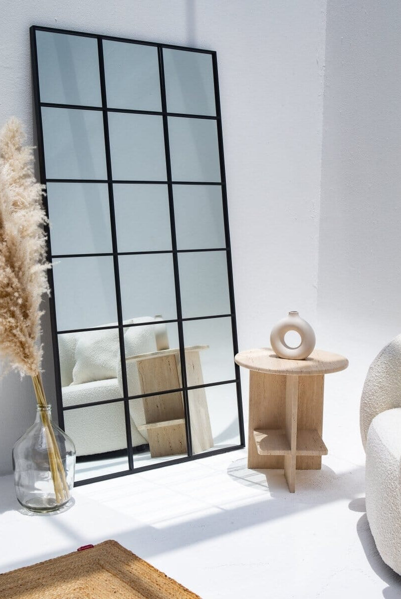 Alyssa Travertine Round Side Table Homekode