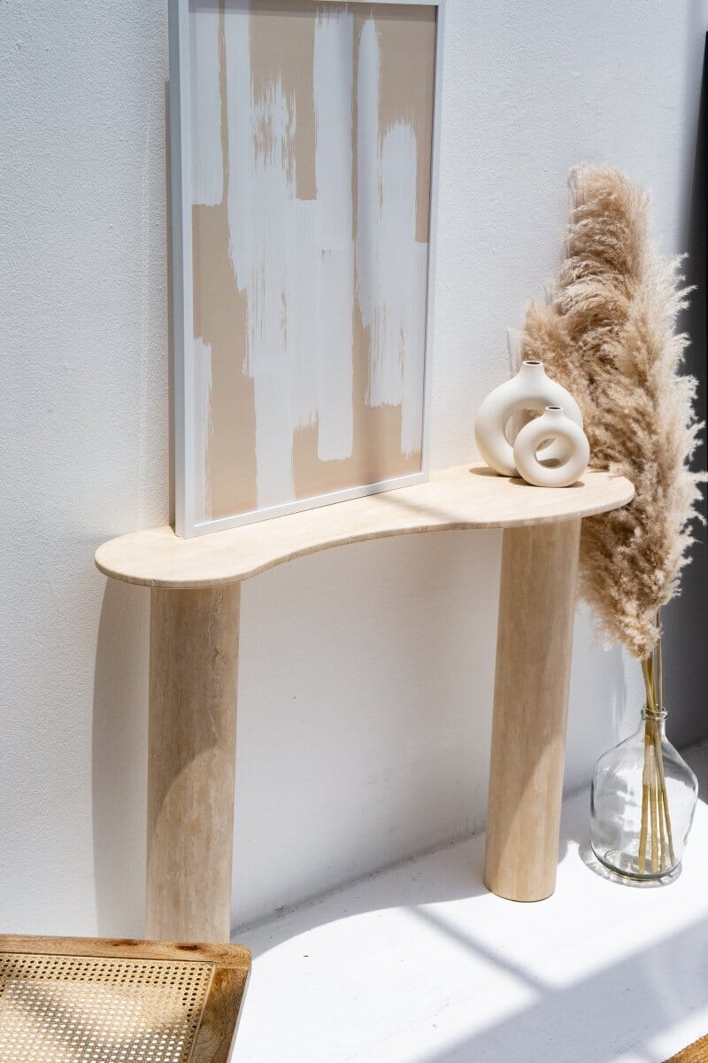 Nola Travertine Irregular Top Console Homekode