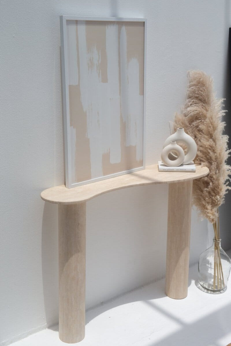 Nola Travertine Irregular Top Console Homekode