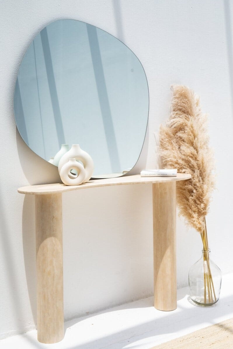 Nola Travertine Irregular Top Console Homekode